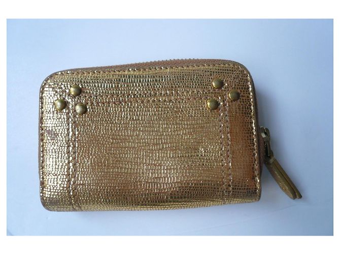 JEROME DREYFUSS Cartera Henri Lamé Dorado en Excelente Estado Gold hardware - vista 3