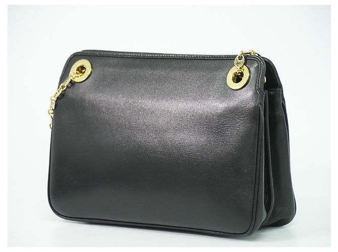 Borsa a spalla Gucci Marina Chain in pelle mini Nero - vue 2