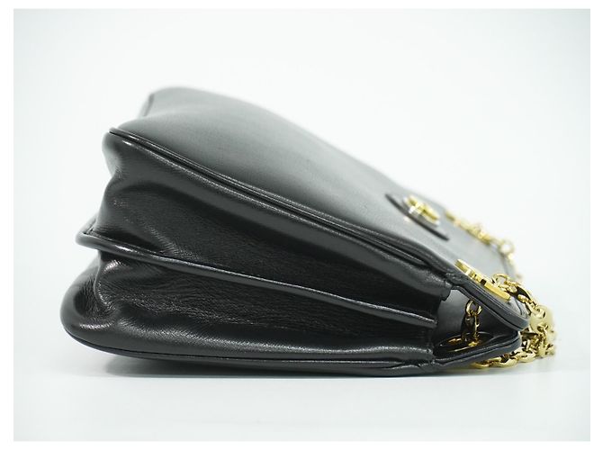 Borsa a spalla Gucci Marina Chain in pelle mini Nero - vue 3