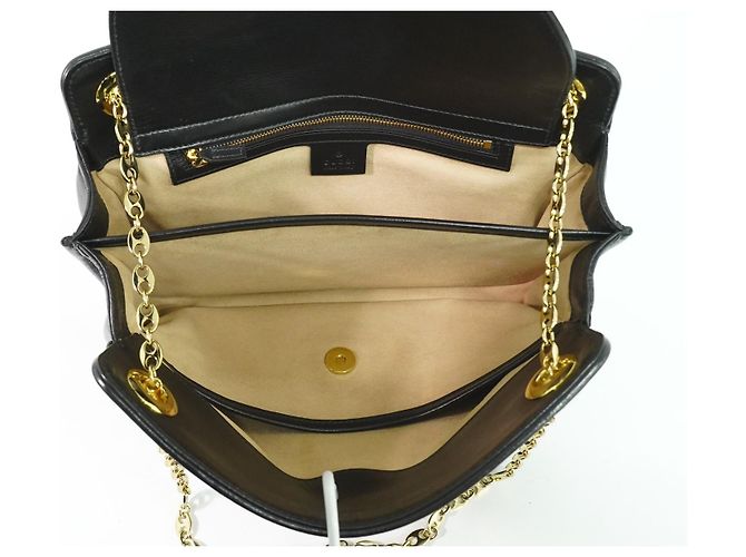 Borsa a spalla Gucci Marina Chain in pelle mini Nero - vue 4