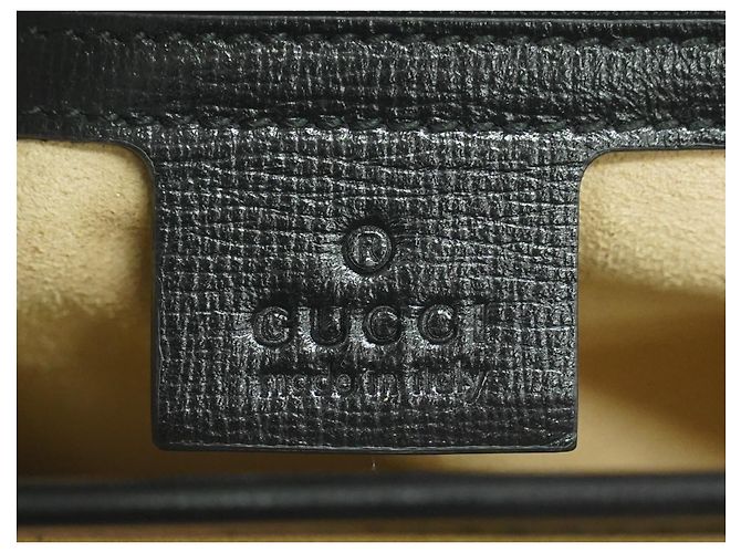 Borsa a spalla Gucci Marina Chain in pelle mini Nero - vue 5
