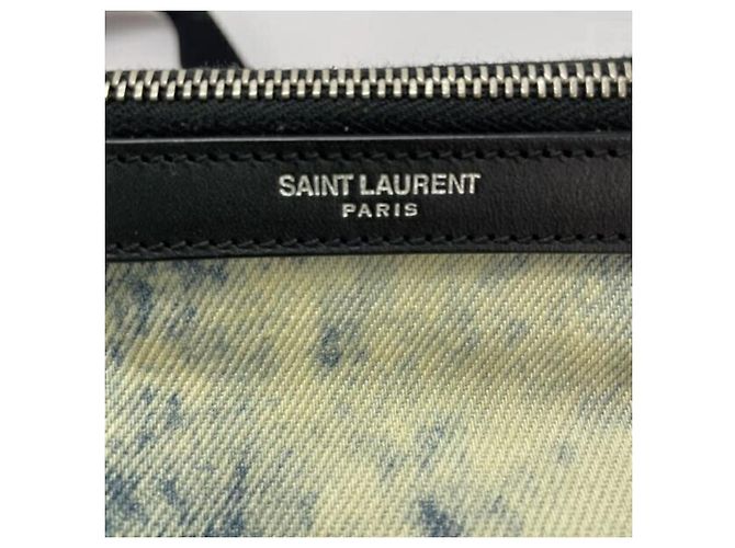 Borsa a corpo Yves Saint Laurent Bianco Blu - vista 3