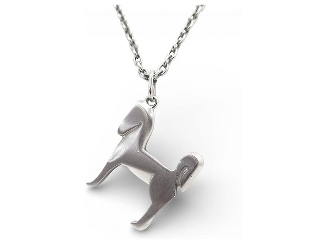 Hermès COLLANA HERMES PANACHE H077298FB00 PENDENTE GALOP METALLO ARGENTO - vista 2
