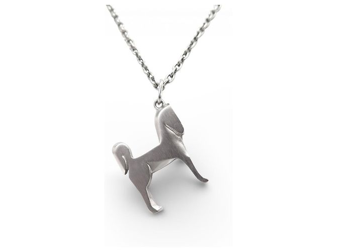 Hermès COLLANA HERMES PANACHE H077298FB00 PENDENTE GALOP METALLO ARGENTO - vista 3