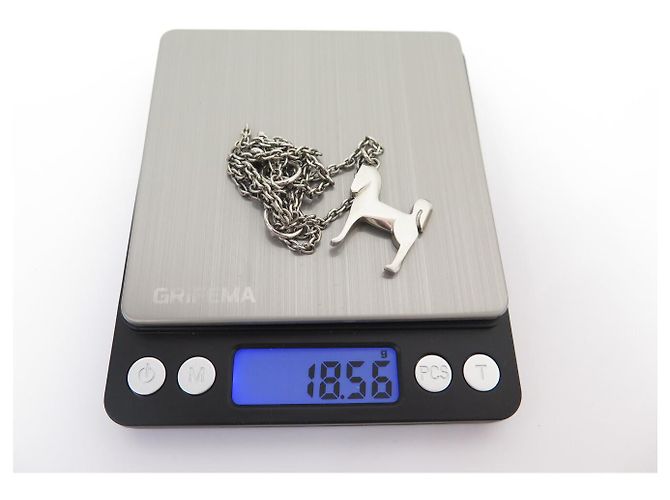 Hermès COLLANA HERMES PANACHE H077298FB00 PENDENTE GALOP METALLO ARGENTO - vista 6