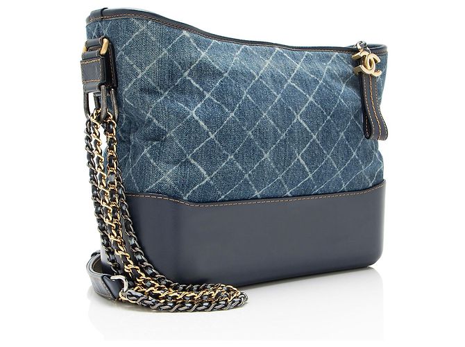 Chanel Gabrielle Medium Hobo in pelle di vitello invecchiata Blu - vista 2
