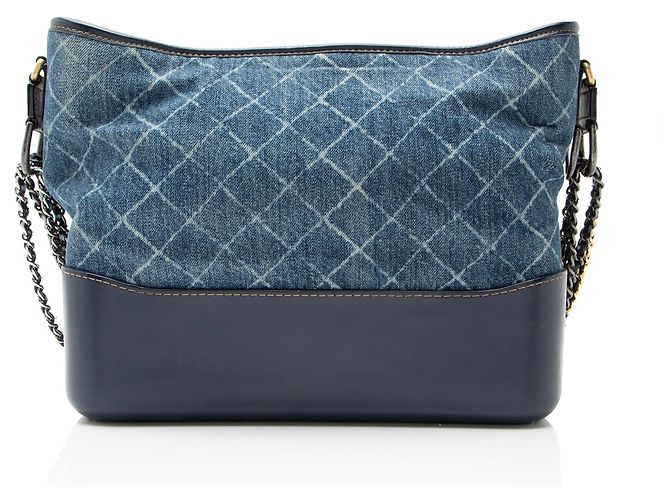 Chanel Gabrielle Medium Hobo in pelle di vitello invecchiata Blu - vista 3