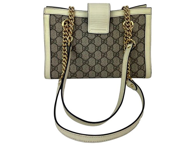 Padlock Borsa tote in pelle ebano GG Supreme con piccolo lucchetto Gucci Marrone - vista 2