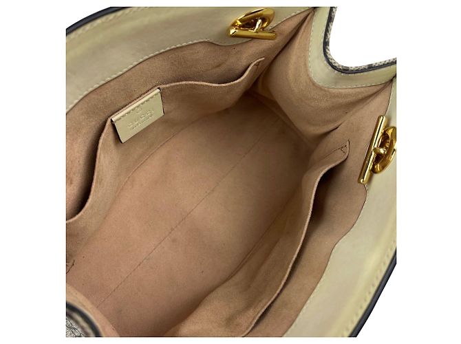 Padlock Borsa tote in pelle ebano GG Supreme con piccolo lucchetto Gucci Marrone - vista 5