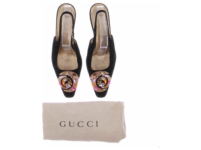 Gucci Décolleté in camoscio nero con ornamenti - vista 8