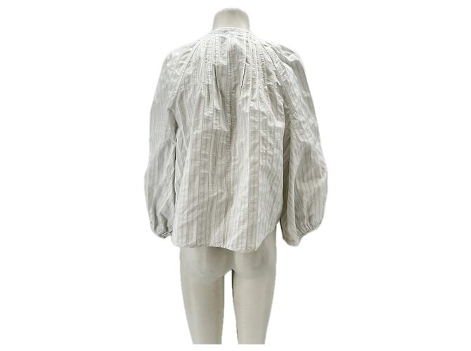 Autre Marque Blusa bianca a righe blu Bianco - vista 2