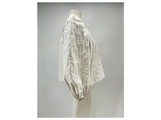 Autre Marque Blusa bianca a righe blu Bianco - vista 3