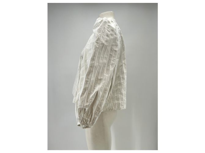 Autre Marque Blusa bianca a righe blu Bianco - vista 4