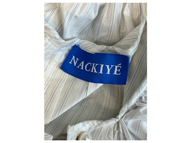 Autre Marque Blusa bianca a righe blu Bianco - vista 5