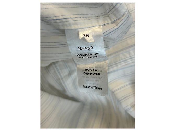 Autre Marque Blusa bianca a righe blu Bianco - vista 6