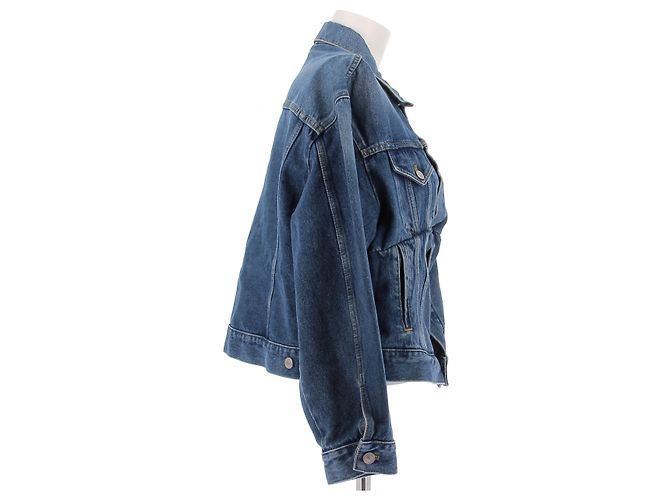 Veste en denim bleu Balenciaga - vue 3