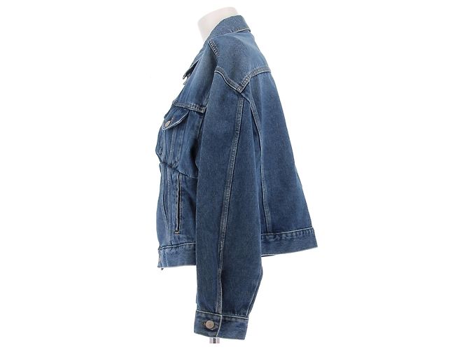 Veste en denim bleu Balenciaga - vue 4