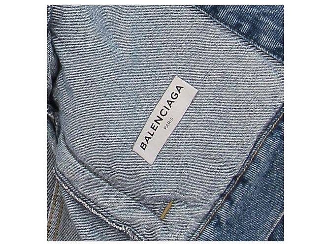 Veste en denim bleu Balenciaga - vue 6