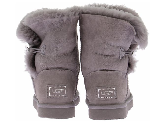 Ugg Stivali "Bailey Button" in camoscio grigio - vista 4