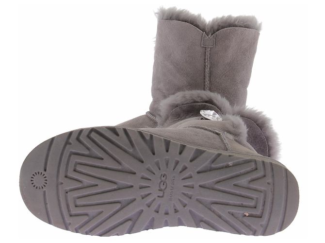 Ugg Stivali "Bailey Button" in camoscio grigio - vista 7