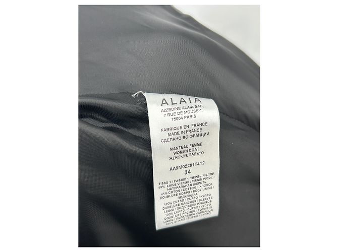 Abrigo largo de lana gris Alaïa - vista 6