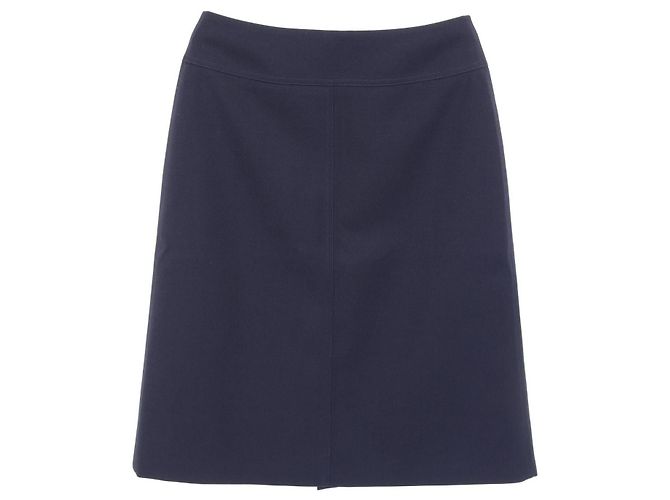Falda de lana Hermès Azul Azul marino - vista 2