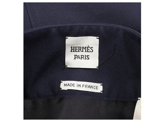Falda de lana Hermès Azul Azul marino - vista 3