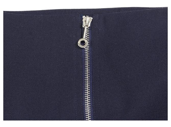 Falda de lana Hermès Azul Azul marino - vista 5