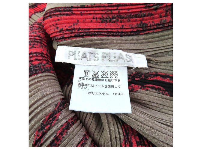 Issey Miyake Polyesterkleid mit Allover-Druck PLEATS PLEASE Braun - Ansicht 6