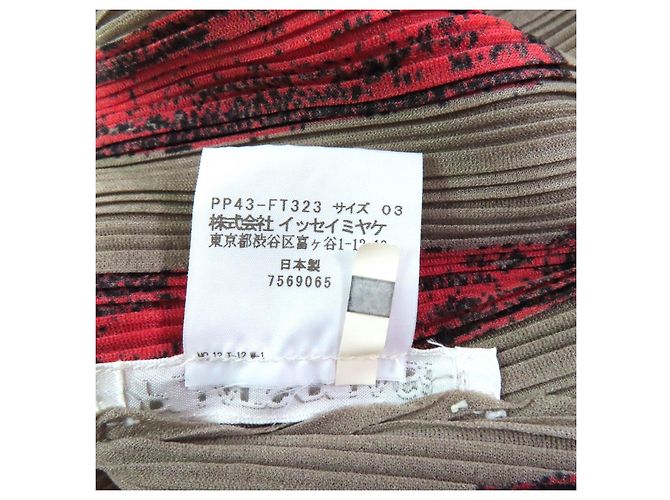 Issey Miyake Polyesterkleid mit Allover-Druck PLEATS PLEASE Braun - Ansicht 7