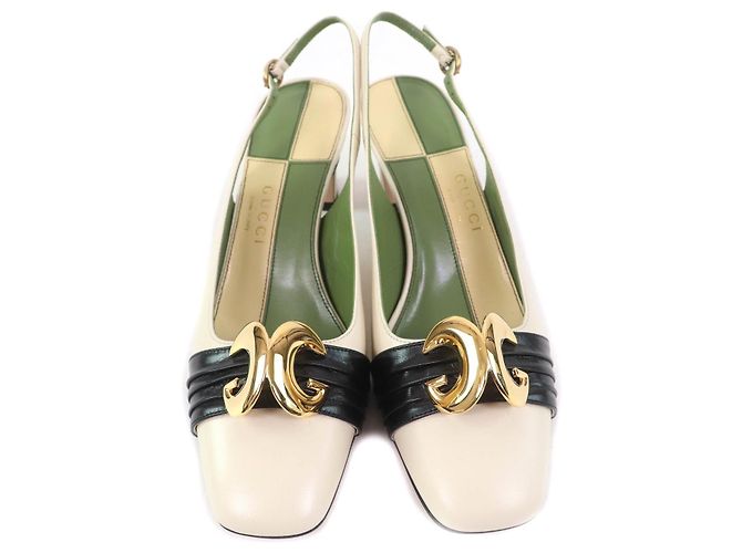 Gucci Half Moon GG Backstrap Leather Pumps - view 4