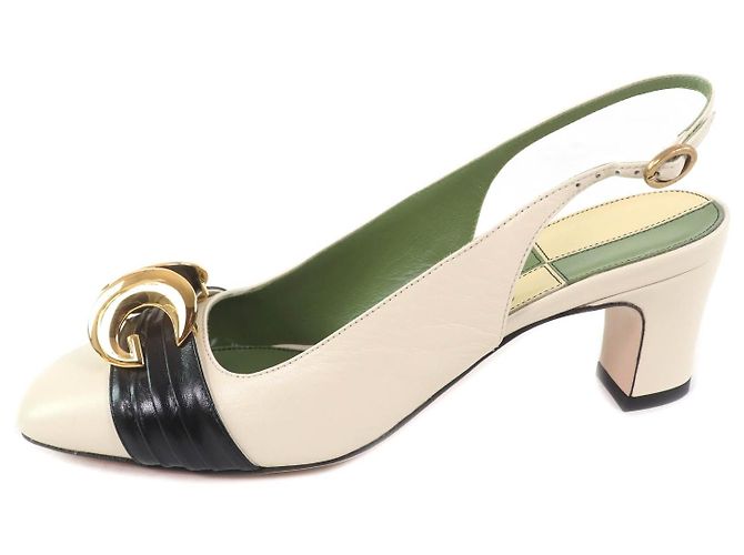 Gucci Half Moon GG Backstrap Leather Pumps - view 5