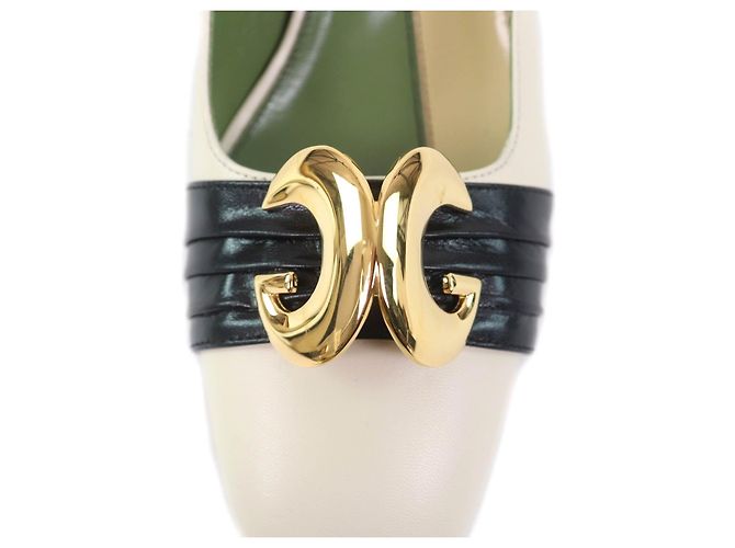 Gucci Half Moon GG Backstrap Leather Pumps - view 7