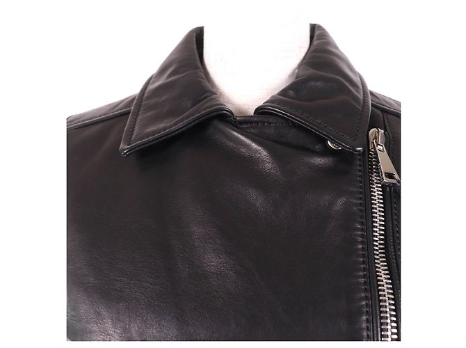 Moncler RODEIA CHALECO DE CUERO CON CREMALLERA Chaleco de Plumas Negro - vista 4
