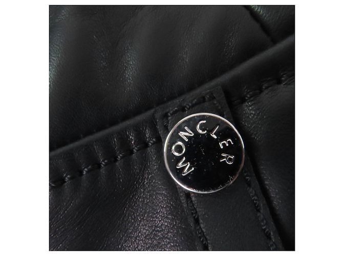 Moncler RODEIA CHALECO DE CUERO CON CREMALLERA Chaleco de Plumas Negro - vista 9