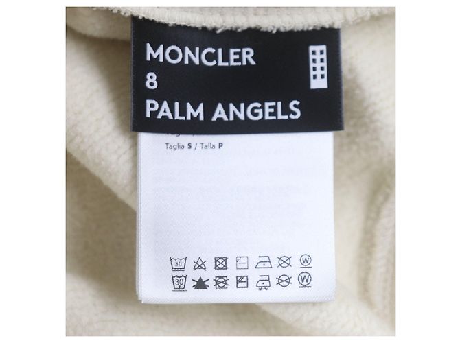 Sudadera de algodón Moncler Genius 8×Palm Angels Beige Crudo - vista 9