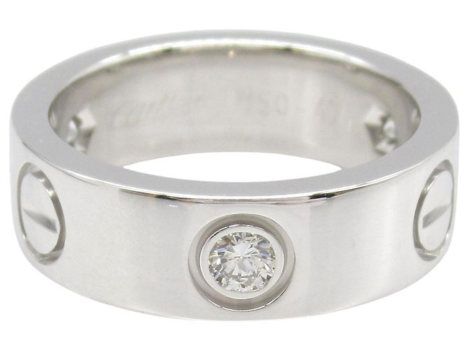 Cartier Love Ring aus 750er Weißgold mit Diamant, Größe 6.5 - Ansicht 2