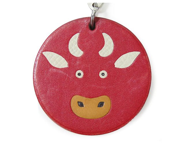 Charm per borsa in pelle di mucca Hermès in argento 925 Rosso - vista 2