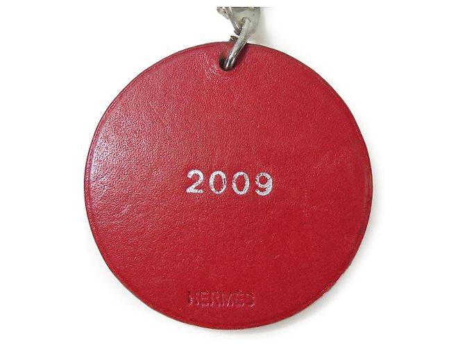 Charm per borsa in pelle di mucca Hermès in argento 925 Rosso - vista 3