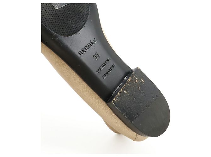 Hermès Leder Slipper 35 Golden - Ansicht 8