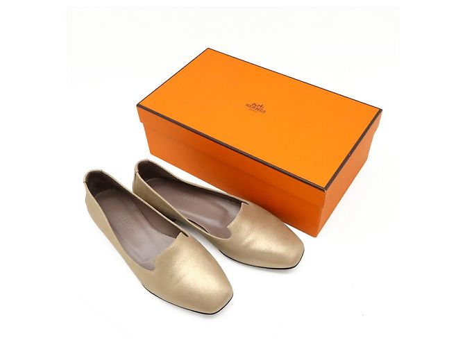 Hermès Leder Slipper 35 Golden - Ansicht 9