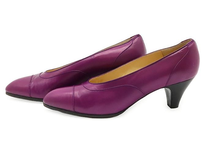 Pumps in pelle di vitello Hermès 37 1/2 Porpora - vista 2