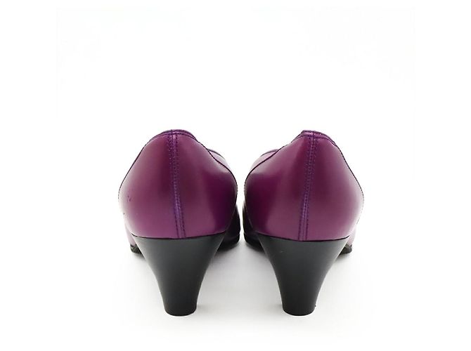 Pumps in pelle di vitello Hermès 37 1/2 Porpora - vista 3
