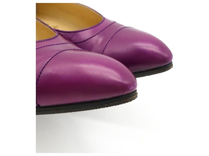 Pumps in pelle di vitello Hermès 37 1/2 Porpora - vista 5