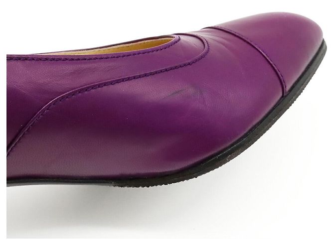 Pumps in pelle di vitello Hermès 37 1/2 Porpora - vista 6
