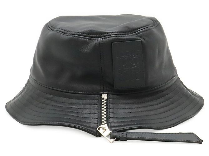 Cappello da pescatore Loewe in pelle Nero - vista 2