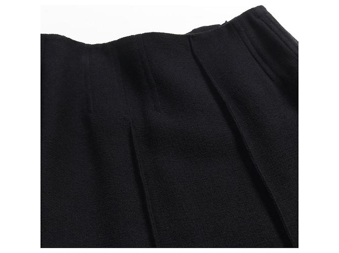 Falda de lana con botones Hermès Sellier Azul Azul marino - vista 8