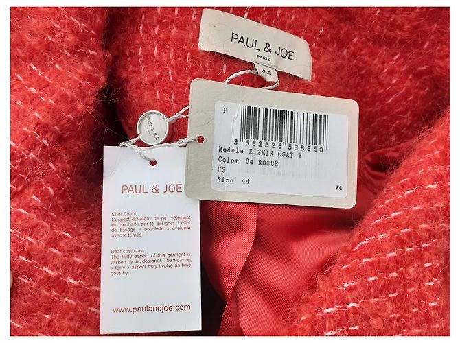 Abrigo rojo de mohair y lana Paul & Joe Roja - vista 4