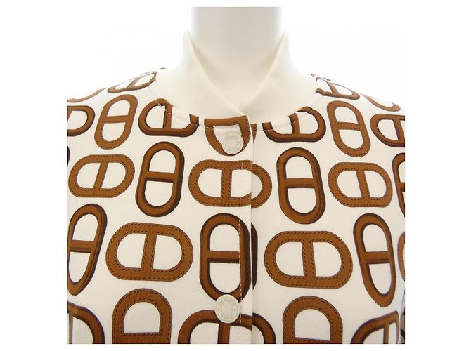 Hermès Giacca Hermes Chaine d'Ancre 4E4220DD Marrone Bianco - vista 5