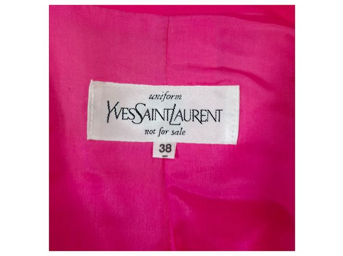 Yves Saint Laurent Chaqueta rosa shocking YSL Uniforme años 1990 - vista 3